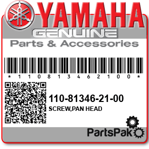 Yamaha 110-81346-20-00 Screw, Pan Head; New # 110-81346-21-00