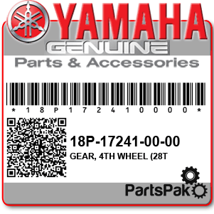Yamaha 18P-17241-00-00 Gear, 4th Wheel (28T); 18P172410000