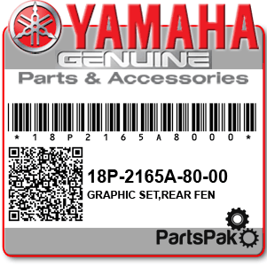 Yamaha 18P-2165A-80-00 Graphic Set, Rear Fender; 18P2165A8000