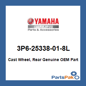 Yamaha 3P6-25338-01-8L Cast Wheel, Rear; 3P625338018L
