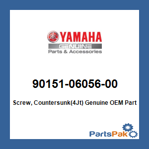 Yamaha 90151-06056-00 Screw, Countersunk(4Jt); 901510605600