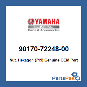 Yamaha 90170-72248-00 Nut. Hexagon (715); 901707224800