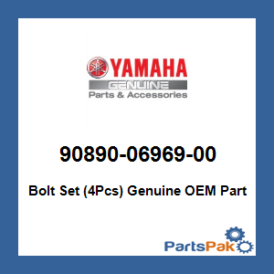 Yamaha 90890-06969-00 Bolt Set (4Pcs); 908900696900