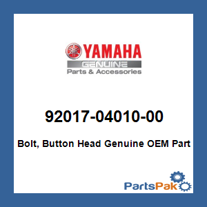 Yamaha 92017-04010-00 Bolt, Button Head; 920170401000