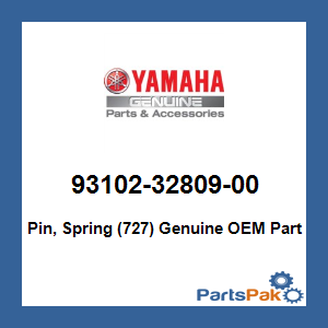 Yamaha 93102-32809-00 Pin, Spring (727); 931023280900