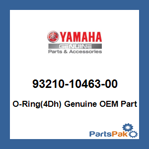 Yamaha 93210-10463-00 O-Ring(4Dh); 932101046300
