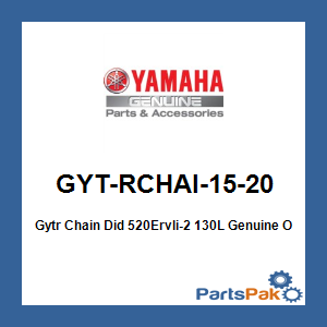 Yamaha GYT-RCHAI-15-20 Gytr Chain Did 520Ervli-2 130L; GYTRCHAI1520