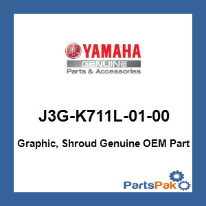 Yamaha J3G-K711L-01-00 Graphic, Shroud; J3GK711L0100