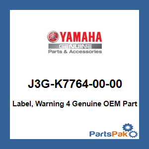 Yamaha J3G-K7764-00-00 Label, Warning 4; J3GK77640000