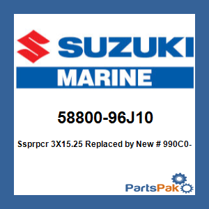 Suzuki 58800-96J10 Stainless Steel Propeller cr 3X15.25X19; New # 990C0-0084L-19P