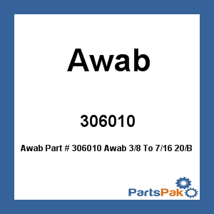 Awab 306010 (20 pack); Awab 3/8 To 7/16 20/Bx