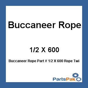 Buccaneer Rope 1/2 X 600; Rope Twisted Poly Yellow 28 Lb
