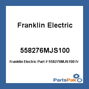 Franklin Electric 558276MJS100; Freshwater Pump 115/230