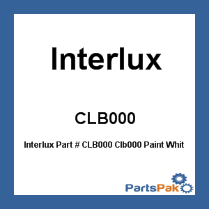 Interlux CLB000; Clb000 Paint White Gloss