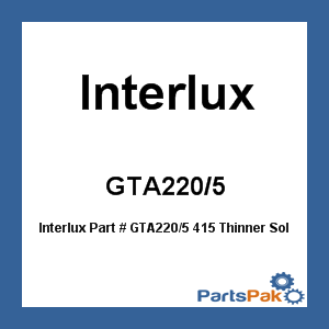 Interlux GTA220/5; 415 Thinner Solvent 5Gal