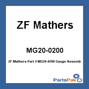 ZF Mathers MG20-0200; Gauge Assembly 0-100/Speed