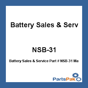 Battery Sales & Service NSB-31; Marine Battery AGM (Non-Spillable)(UPS Ground Shipping Only)