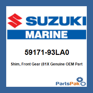 Suzuki 59171-93LA0 Shim, Front Gear (81X; 59171-93LA0-000