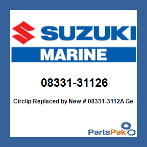 Suzuki 08331-31126 Circlip; New # 08331-3112A