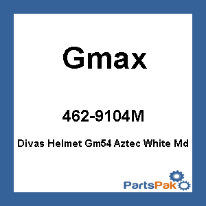 Gmax 462-9104M; Divas Helmet Gm54 Aztec White Md