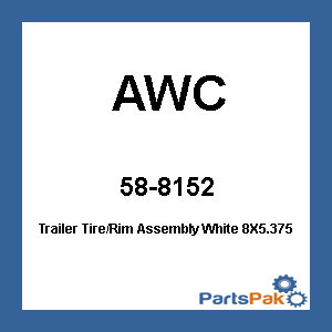 AWC TA2283712-70B570B; Trailer Tire / Rim Assembly White 8X5.375 5 On 4.5/5.70-8 -B-