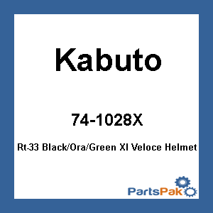 Kabuto 74-1028X; Rt-33 Veloce Helmet Black / Orange / Green X