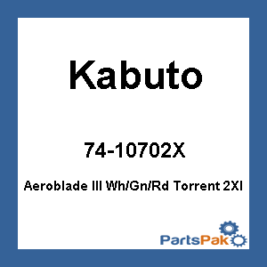 Kabuto 74-10702X; Aeroblade Iii Torrent Helmet White / Green / Red 2X