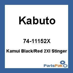 Kabuto 74-11152X; Kamui Stinger Helmet Black / Red 2X