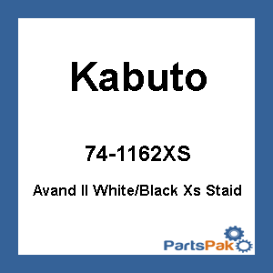 Kabuto 74-1162XS; Avand Ii Staid Helmet Gloss White / Black Xs