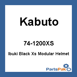 Kabuto 74-1200XS; Ibuki Modular Helmet Metallic Black Xs