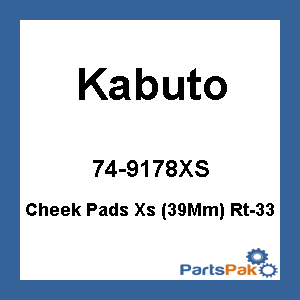 Kabuto 74-9178XS; Cheek Pads Xs (39Mm) Rt-33