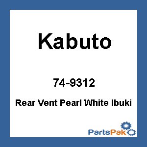 Kabuto 74-9312; Rear Vent Pearl White Ibuki