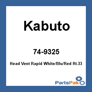 Kabuto 74-9325; Head Vent Rapid White / Blu / Red Rt-33