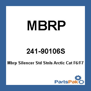 MBRP 2150307; Mbrp Silencer Std Stainless Fits Artic Cat F6/F7 Sabercat 5/6/7 Snowmobile