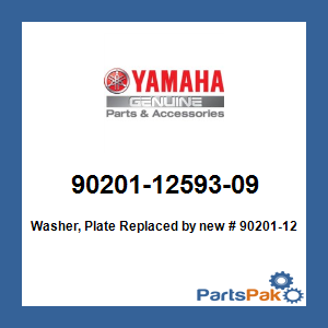 Yamaha 90201-12593-09 Washer, Plate; New # 90201-12593-00