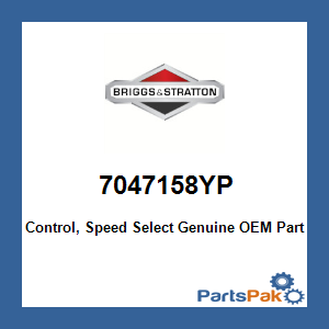 Briggs & Stratton 7047158YP Control, Speed Select