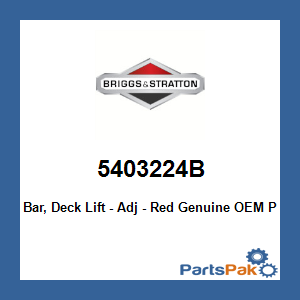 Briggs & Stratton 5403224B Bar, Deck Lift - Adj - Red