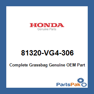 Honda 81320-VG4-306 Complete Grassbag; 81320VG4306