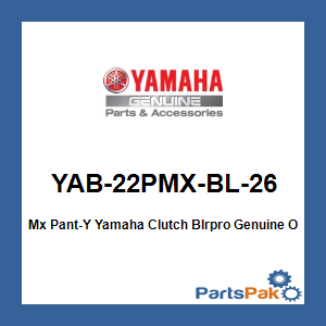 Yamaha YAB-22PMX-BL-26 Mx Pant-Y Yamaha Clutch Blrpro; YAB22PMXBL26