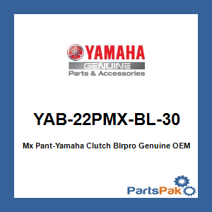 Yamaha YAB-22PMX-BL-30 Mx Pant-Yamaha Clutch Blrpro; YAB22PMXBL30
