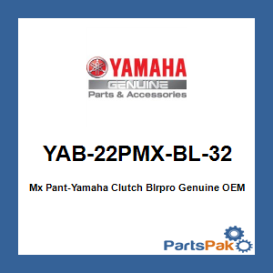 Yamaha YAB-22PMX-BL-32 Mx Pant-Yamaha Clutch Blrpro; YAB22PMXBL32