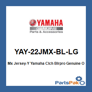 Yamaha YAY-22JMX-BL-LG Mx Jersey-Y Yamaha Clch Blrpro; YAY22JMXBLLG