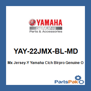 Yamaha YAY-22JMX-BL-MD Mx Jersey-Y Yamaha Clch Blrpro; YAY22JMXBLMD