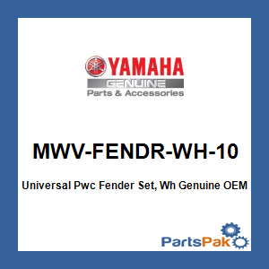 Yamaha MWV-FENDR-WH-10 Universal Pwc Fender Set, Wh; MWVFENDRWH10