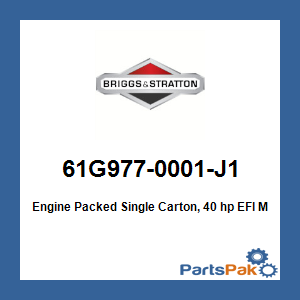 Briggs & Stratton 61G977-0001-J1 Engine Packed Single Carton, 40 hp EFI Marine; New # 61G977-0004-J1
