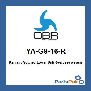 OBR YA-G8-16-R; Remanufactured Lower Unit Gearcase Assembly Fits Yamaha Outboard F300 F350 30-Inch 2008-2019 (Long Shift Rod)