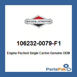 Briggs & Stratton 106232-0079-F1 Engine Packed Single Carton 1062320079F1