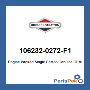 Briggs & Stratton 106232-0272-F1 Engine Packed Single Carton 1062320272F1