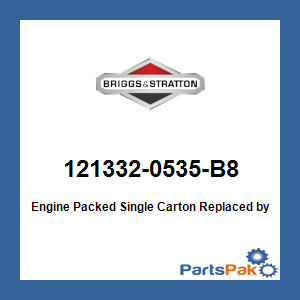 Briggs & Stratton 121332-0535-B8 Engine Packed Single Carton; New # 130G32-0244-F1