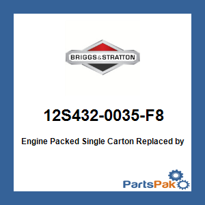 Briggs & Stratton 12S432-0035-F8 Engine Packed Single Carton; New # 130G32-0244-F1